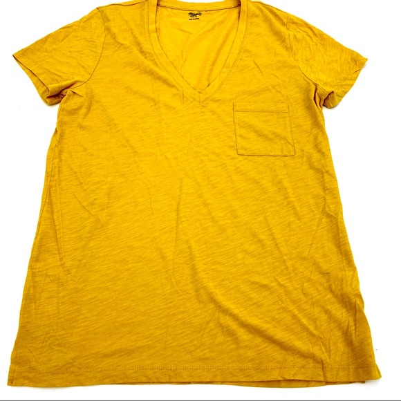 Madewell Tops - Madewell whisper cotton V neck t mustard yellow M